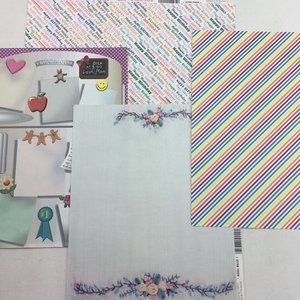 Scrapbook Card Making Craft Bundle Happy Birthday Polka Dot Crayon Cardboard Art